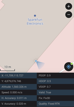 QField Connected via TCP with RTK Fix